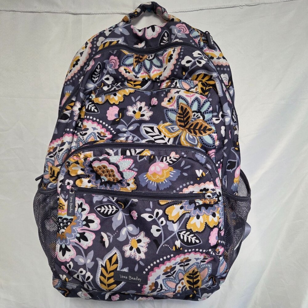 Vera Bradley Campus Backpack - Charmont Meadow Floral - Retired Pattern  Gray ba